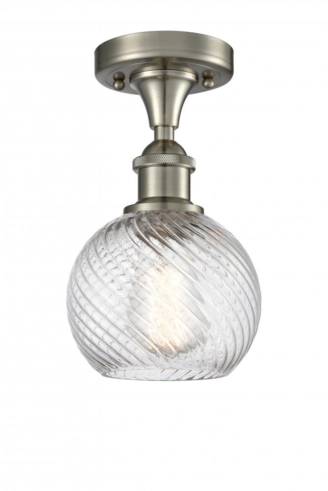 Small Twisted Swirl 1 Light Semi-Flush Mount part of the Ballston Collection
