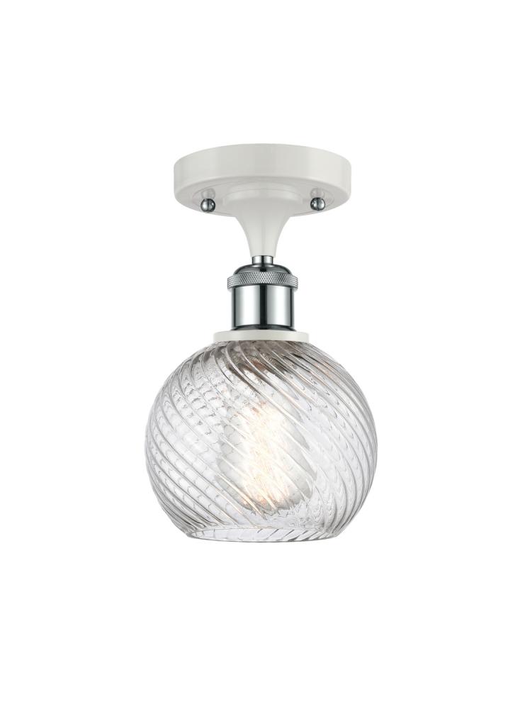 Small Twisted Swirl 1 Light Semi-Flush Mount part of the Ballston Collection