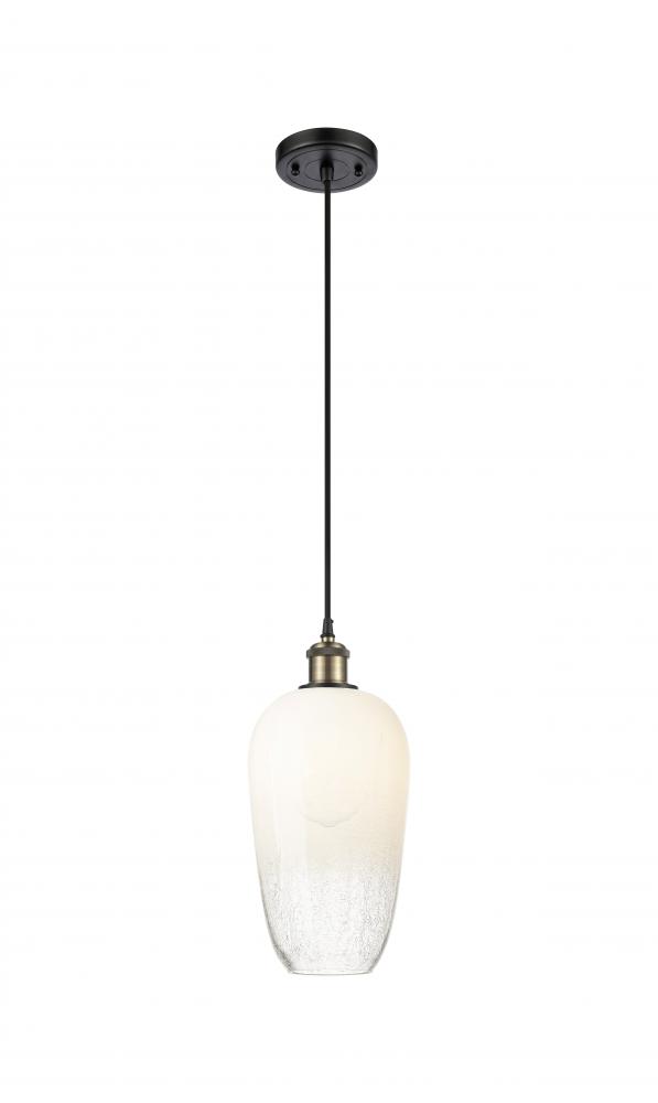 Brookhaven Flute - 1 Light - 7 inch - Black Antique Brass - Cord hung - Mini Pendant