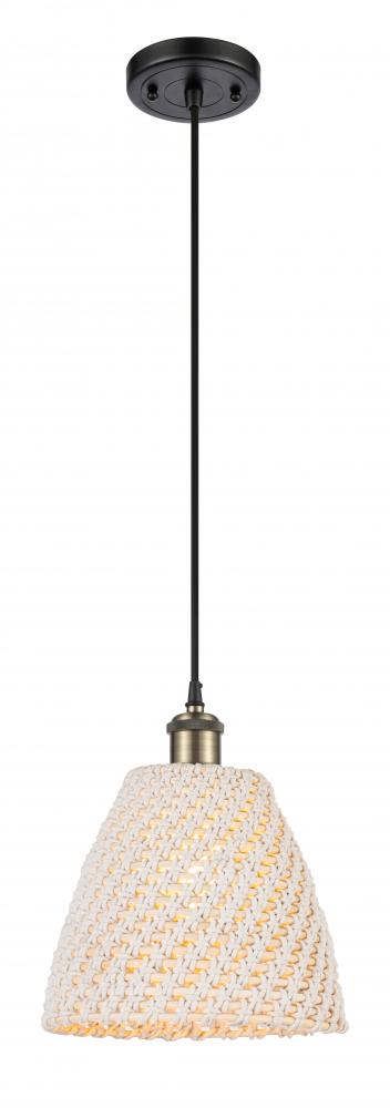 Bristol Natural - 1 Light - 6 inch - Black Antique Brass - Cord hung - Mini Pendant