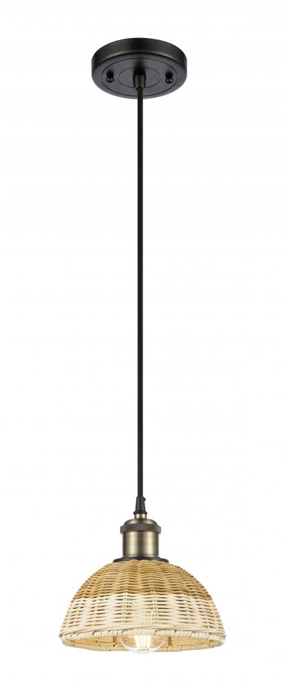 Bristol Natural II - 1 Light - 8 inch - Black Antique Brass - Cord hung - Mini Pendant