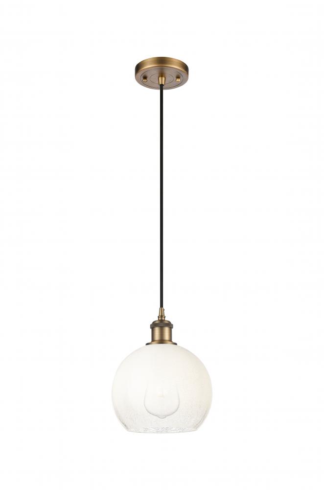 Brookhaven Globe - 1 Light - 8 inch - Brushed Brass - Cord hung - Mini Pendant