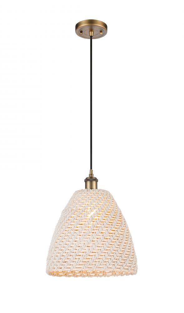 Bristol Natural - 1 Light - 6 inch - Brushed Brass - Cord hung - Mini Pendant