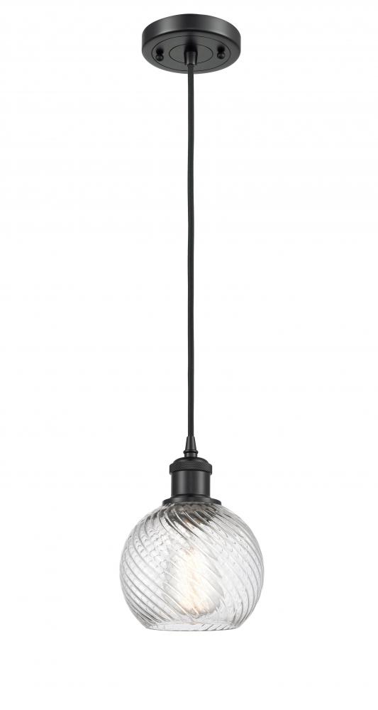 Small Twisted Swirl 1 Light Mini Pendant part of the Ballston Collection