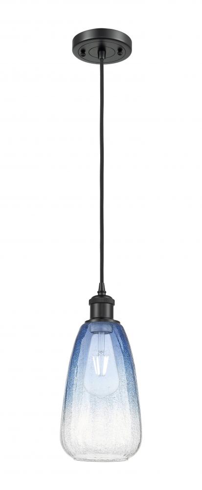 Brookhaven Almond - 1 Light - 6 inch - Matte Black - Cord hung - Mini Pendant