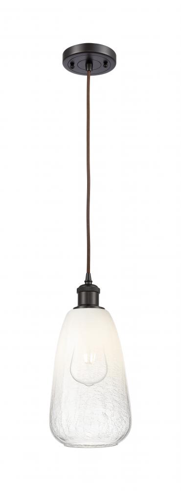 Brookhaven Almond - 1 Light - 6 inch - Oil Rubbed Bronze - Cord hung - Mini Pendant