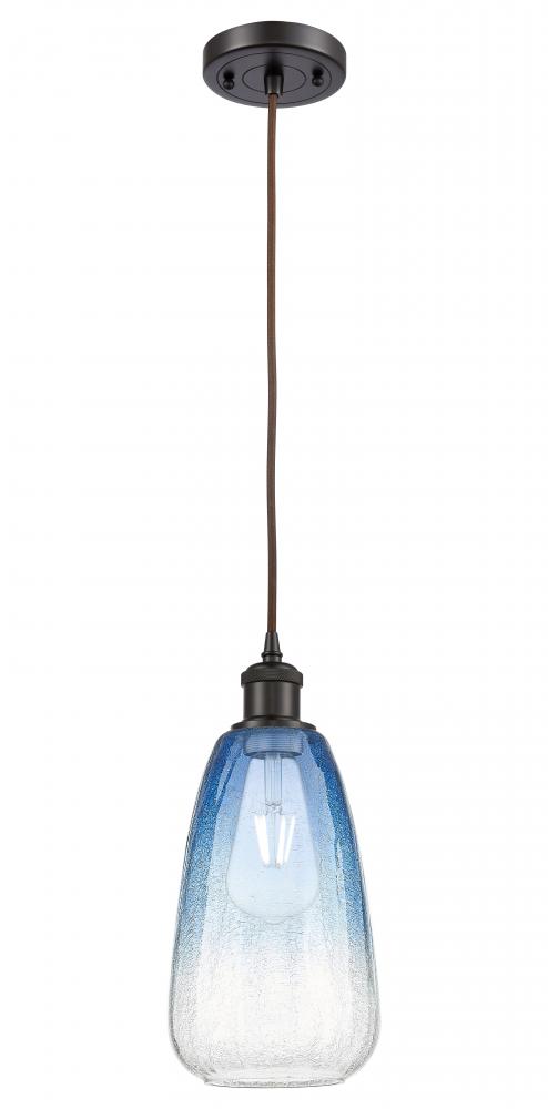 Brookhaven Almond - 1 Light - 6 inch - Oil Rubbed Bronze - Cord hung - Mini Pendant