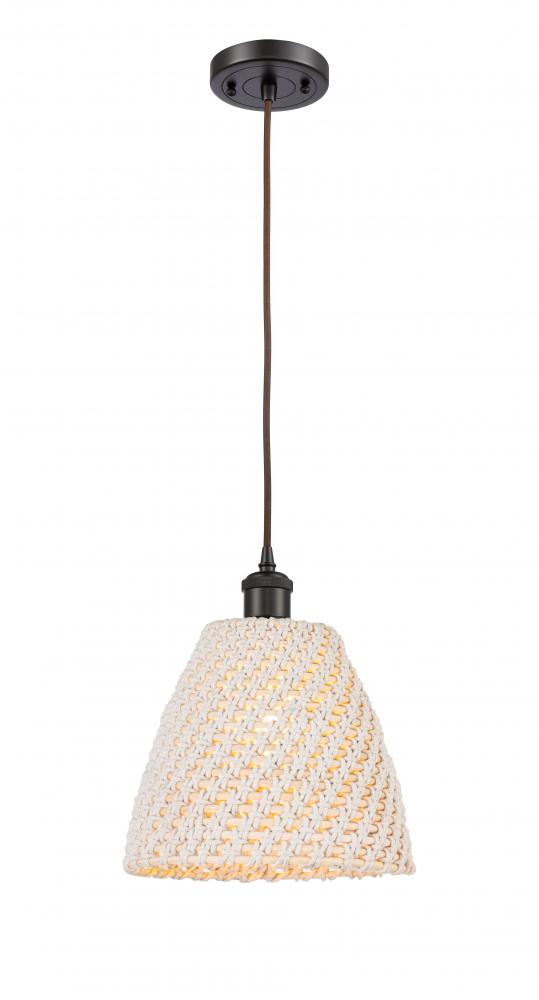 Bristol Natural - 1 Light - 6 inch - Oil Rubbed Bronze - Cord hung - Mini Pendant