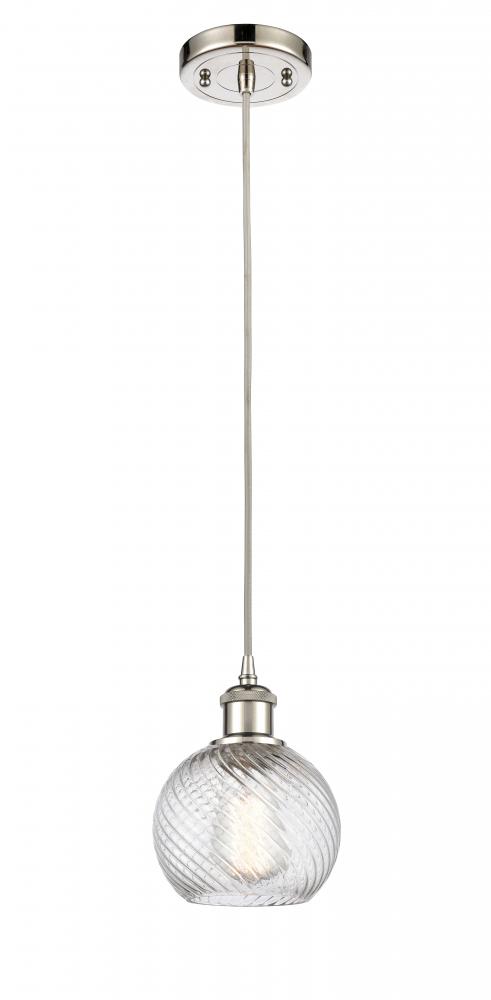 Small Twisted Swirl 1 Light Mini Pendant part of the Ballston Collection