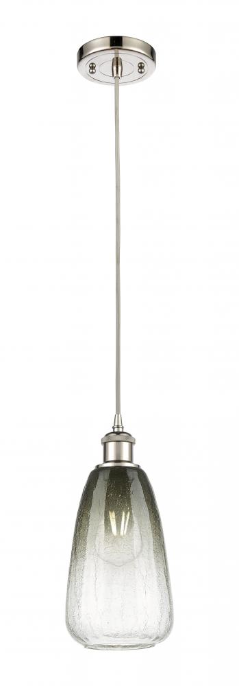 Brookhaven Almond - 1 Light - 6 inch - Polished Nickel - Cord hung - Mini Pendant