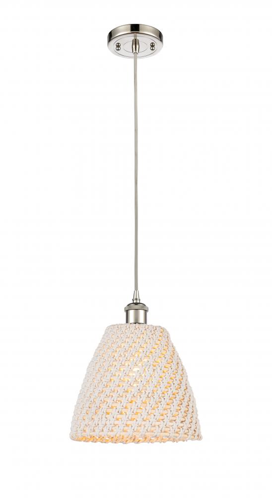 Bristol Natural - 1 Light - 6 inch - Polished Nickel - Cord hung - Mini Pendant