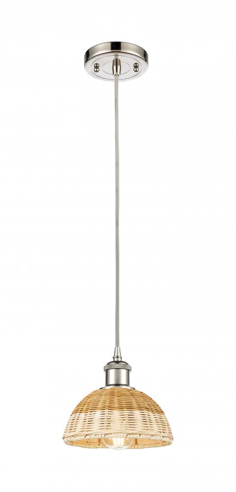 Bristol Natural II - 1 Light - 8 inch - Polished Nickel - Cord hung - Mini Pendant