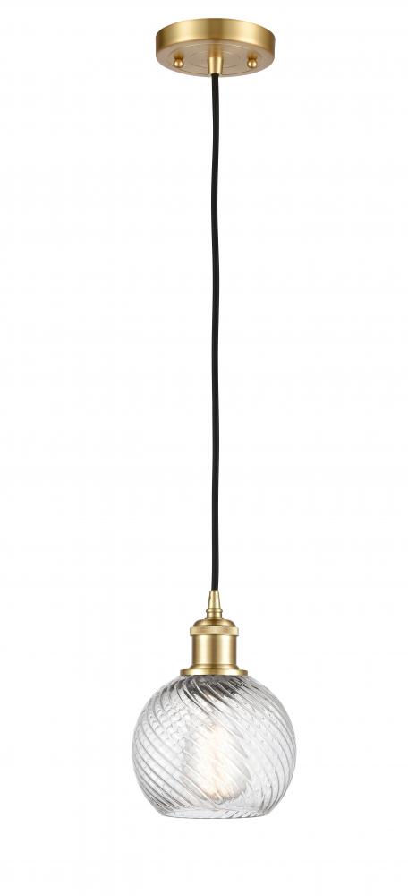 Small Twisted Swirl 1 Light Mini Pendant part of the Ballston Collection