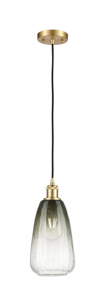 Brookhaven Almond - 1 Light - 6 inch - Satin Gold - Cord hung - Mini Pendant
