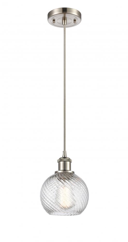 Small Twisted Swirl 1 Light Mini Pendant part of the Ballston Collection