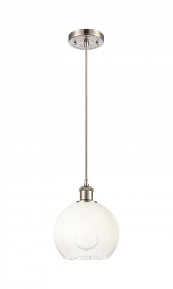 Brookhaven Globe - 1 Light - 8 inch - Brushed Satin Nickel - Cord hung - Mini Pendant