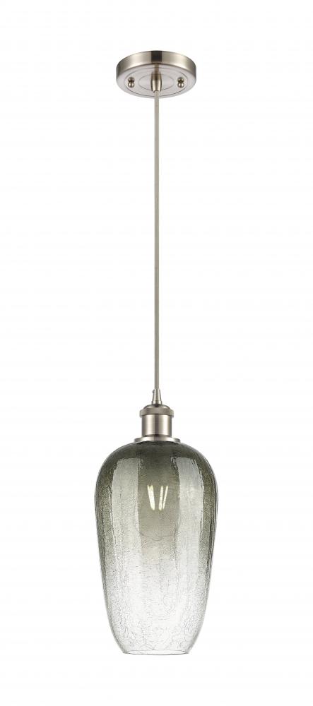 Brookhaven Flute - 1 Light - 7 inch - Brushed Satin Nickel - Cord hung - Mini Pendant