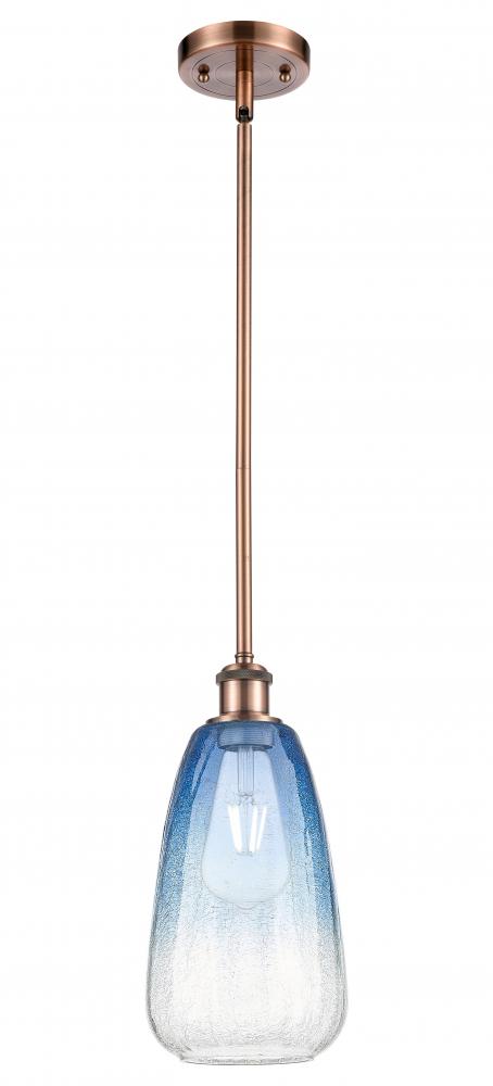 Brookhaven Almond - 1 Light - 6 inch - Antique Copper - Stem hung - Mini Pendant