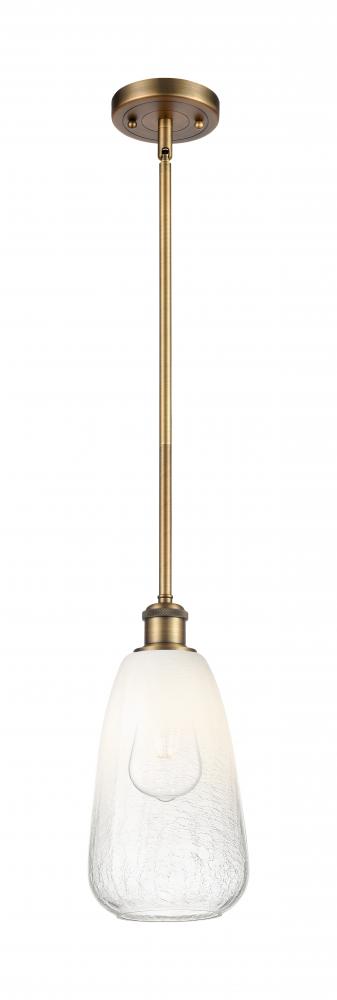 Brookhaven Almond - 1 Light - 6 inch - Brushed Brass - Stem hung - Mini Pendant