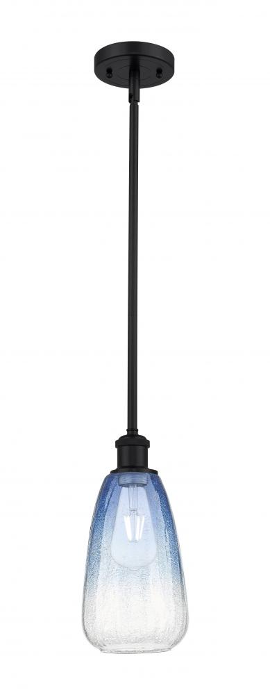 Brookhaven Almond - 1 Light - 6 inch - Matte Black - Stem hung - Mini Pendant