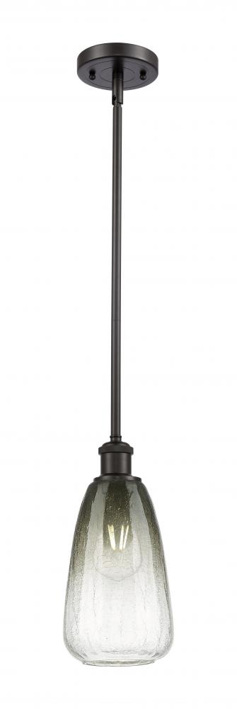 Brookhaven Almond - 1 Light - 6 inch - Oil Rubbed Bronze - Stem hung - Mini Pendant