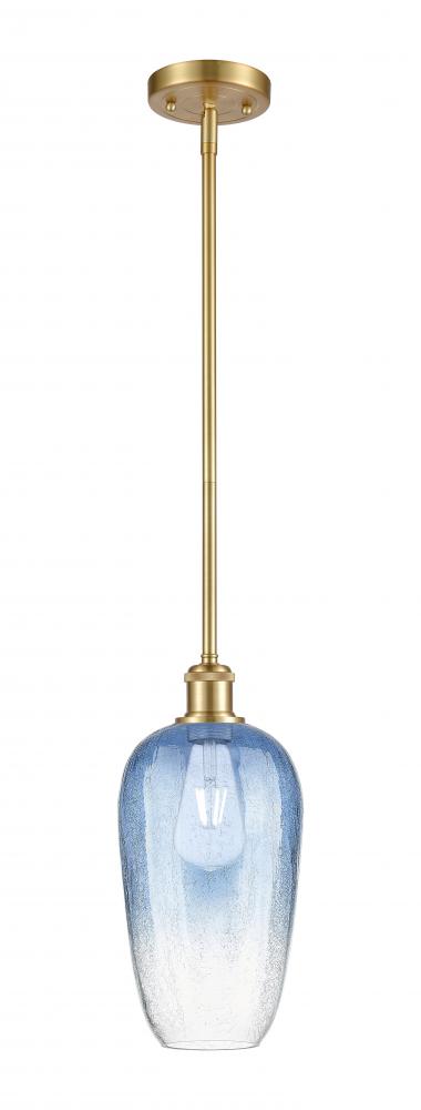 Brookhaven Flute - 1 Light - 7 inch - Satin Gold - Stem hung - Mini Pendant