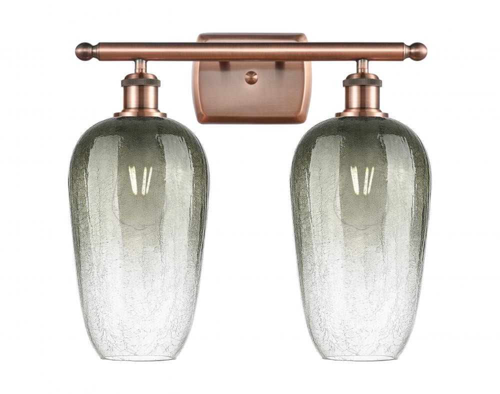 Brookhaven Flute - 2 Light - 17 inch - Antique Copper - Bath Vanity Light