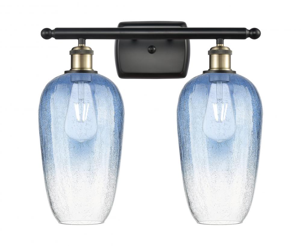 Brookhaven Flute - 2 Light - 17 inch - Black Antique Brass - Bath Vanity Light