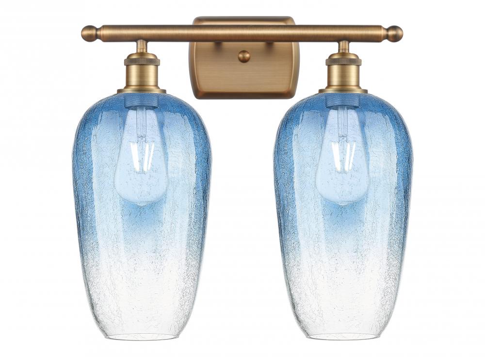 Brookhaven Flute - 2 Light - 17 inch - Brushed Brass - Bath Vanity Light