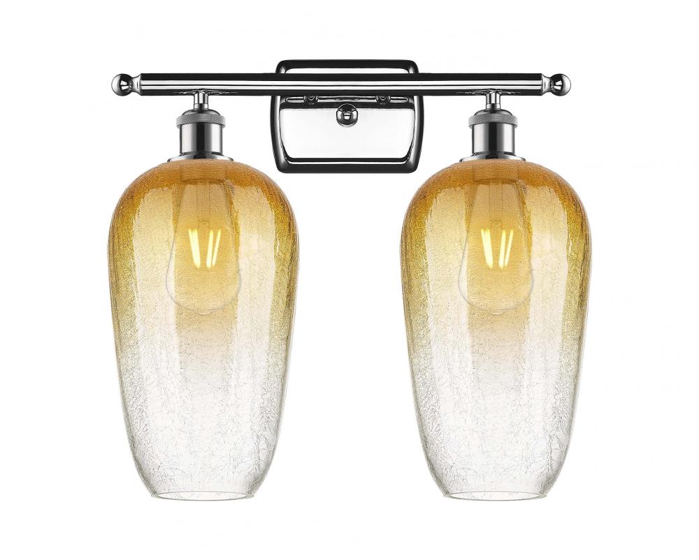 Brookhaven Flute - 2 Light - 17 inch - Polished Chrome - Bath Vanity Light