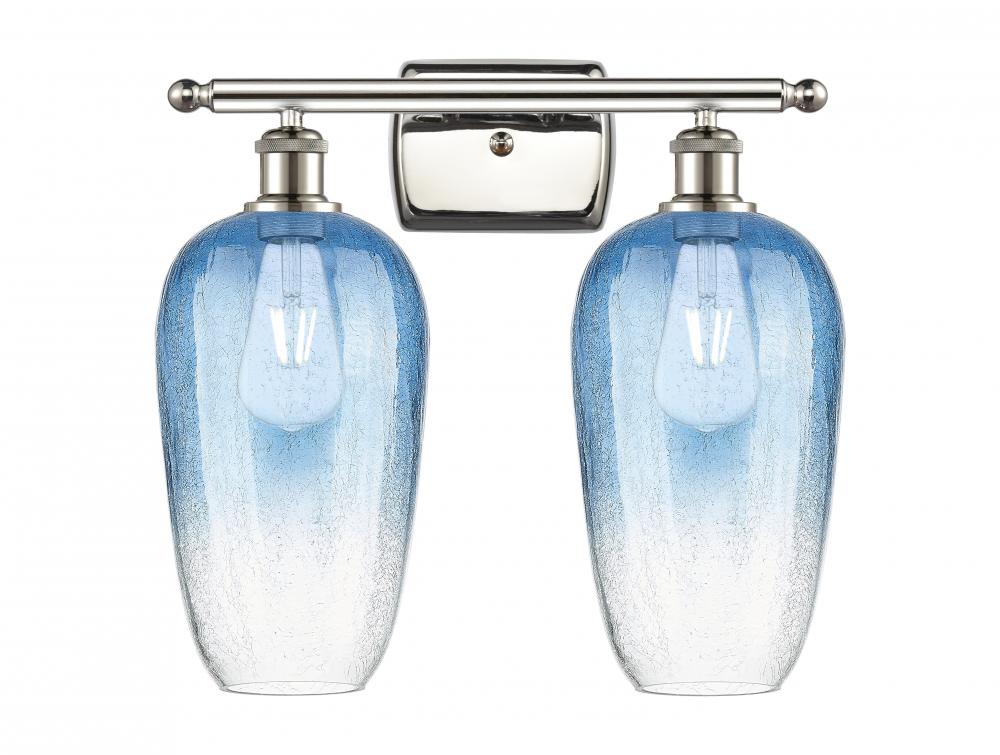 Brookhaven Flute - 2 Light - 17 inch - Polished Nickel - Bath Vanity Light