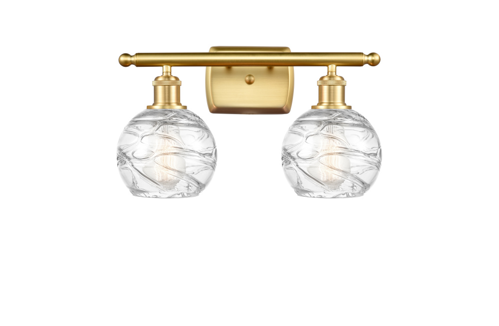 Athens Deco Swirl - 2 Light - 16 inch - Satin Gold - Bath Vanity Light