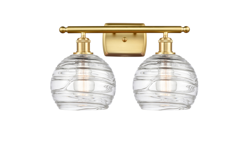 Athens Deco Swirl - 2 Light - 18 inch - Satin Gold - Bath Vanity Light