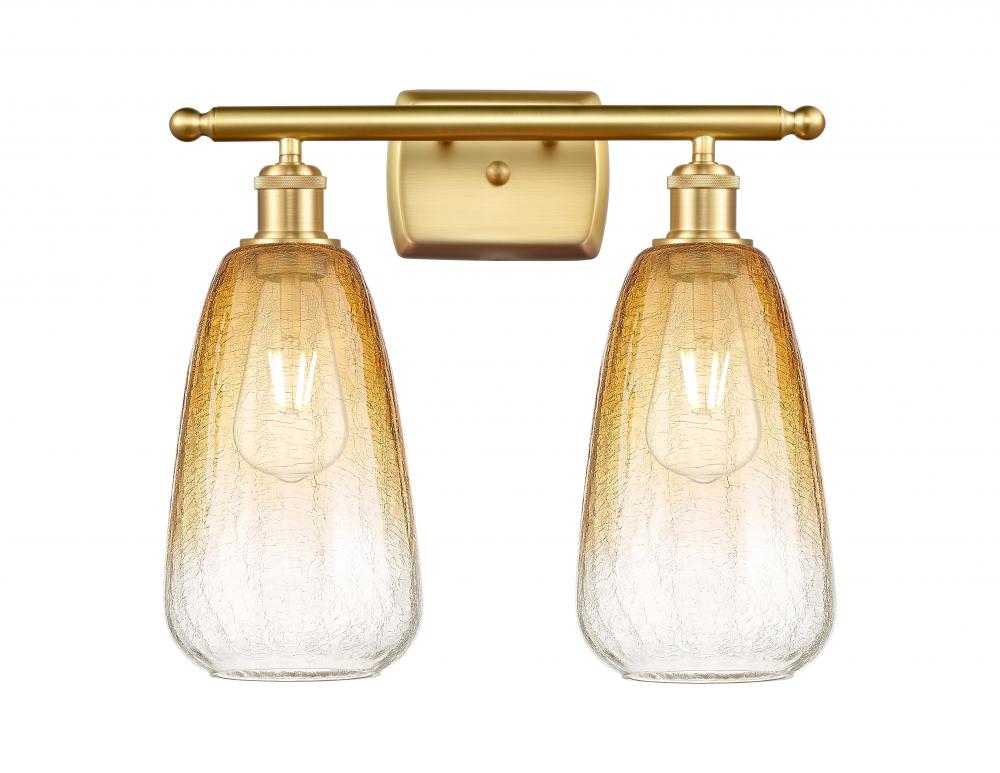 Brookhaven Almond - 2 Light - 16 inch - Satin Gold - Bath Vanity Light
