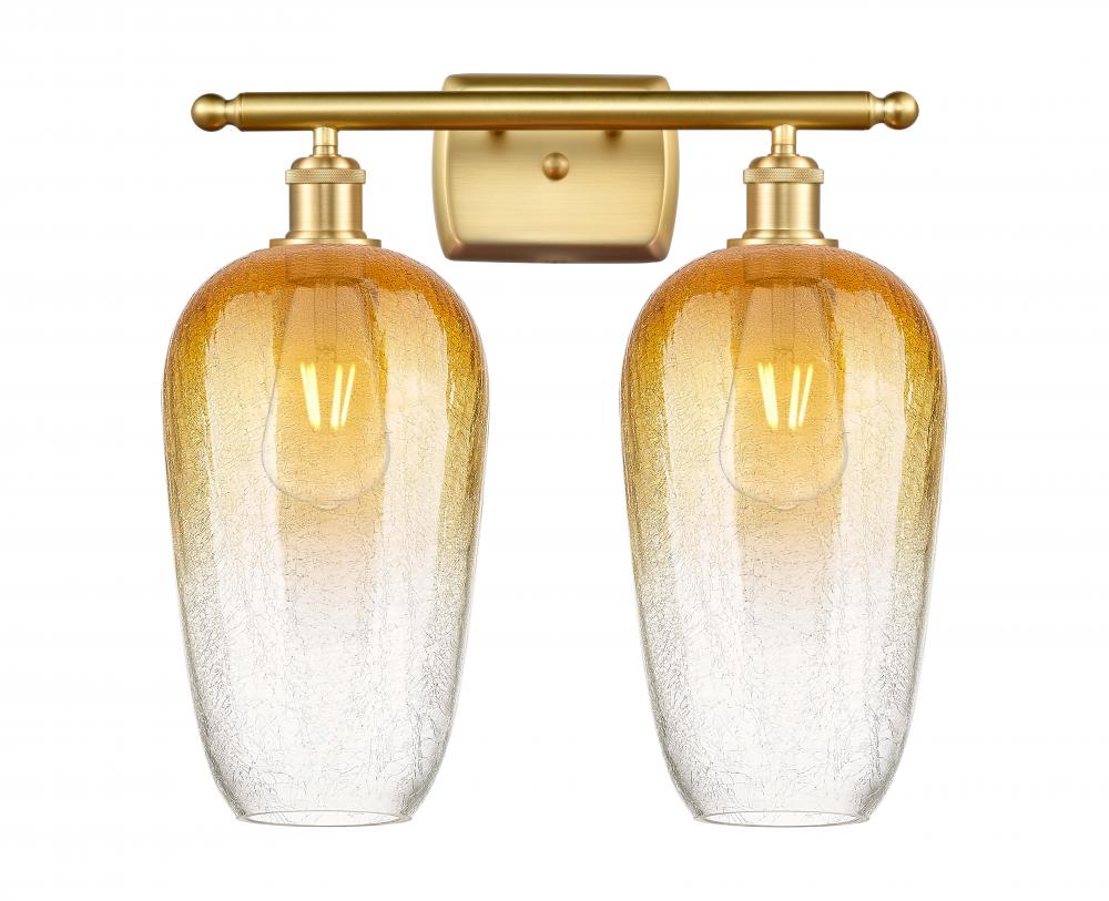 Brookhaven Flute - 2 Light - 17 inch - Satin Gold - Bath Vanity Light