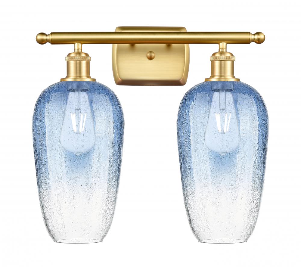 Brookhaven Flute - 2 Light - 17 inch - Satin Gold - Bath Vanity Light