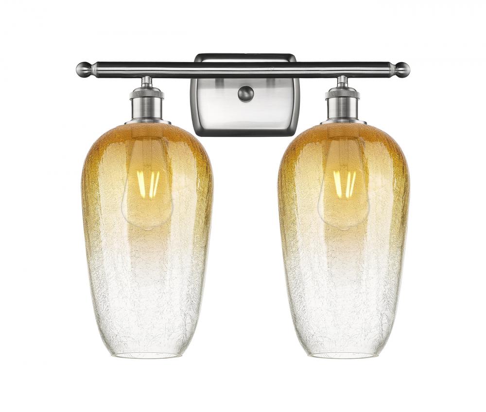 Brookhaven Flute - 2 Light - 17 inch - Brushed Satin Nickel - Bath Vanity Light