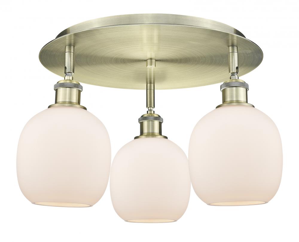 Belfast - 3 Light - 18 inch - Antique Brass - Semi-Flush Mount