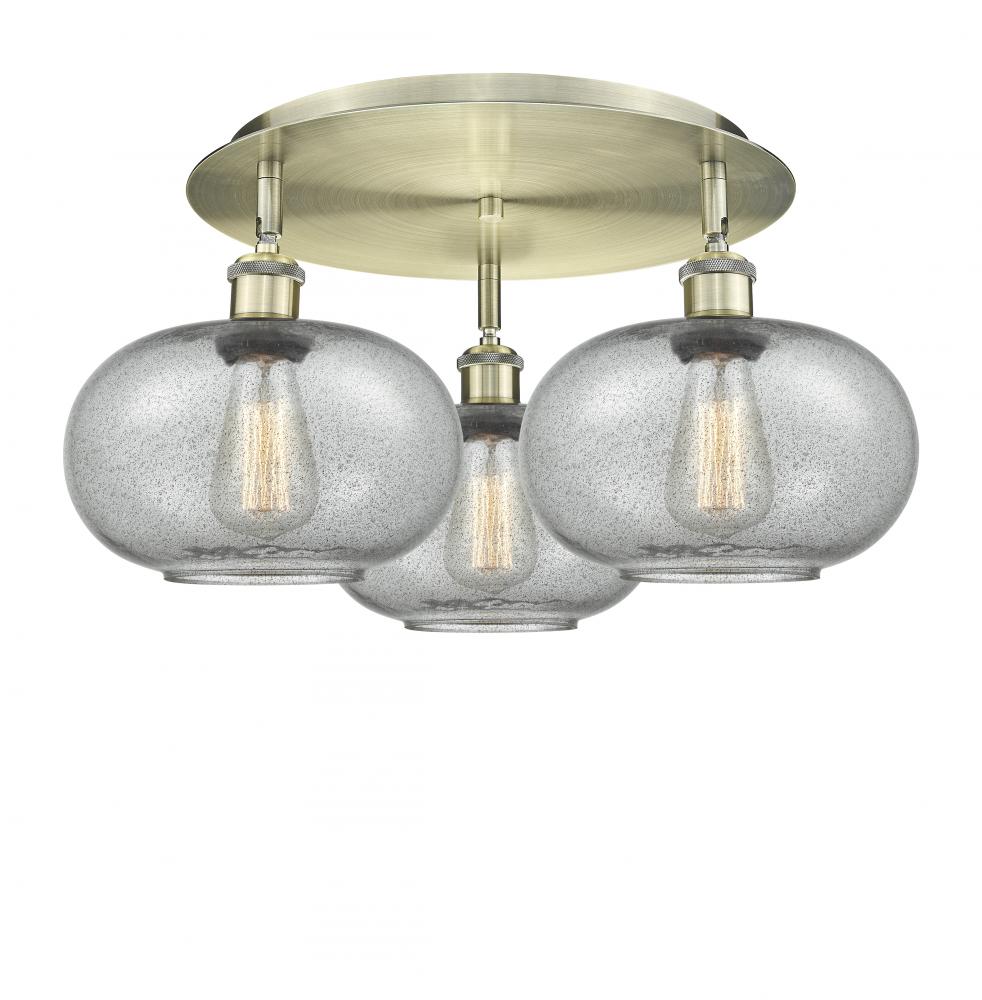 Gorham - 3 Light - 21 inch - Antique Brass - Semi-Flush Mount