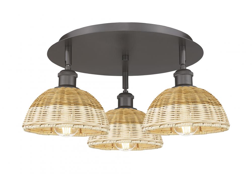 Bristol Natural II - 3 Light - 19 inch - Oil Rubbed Bronze - Semi-Flush Mount