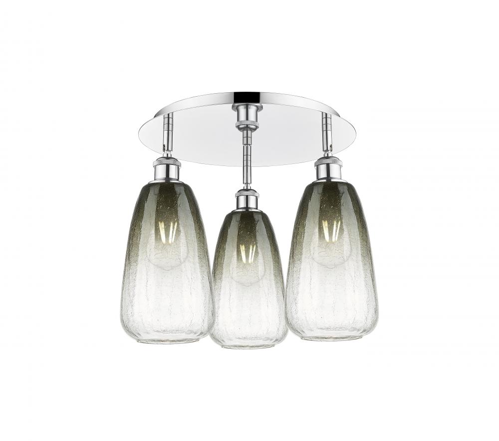 Brookhaven Almond - 3 Light - 18 inch - Polished Chrome - Semi-Flush Mount