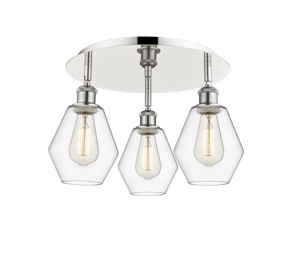 Cindyrella - 3 Light - 18 inch - Polished Nickel - Semi-Flush Mount