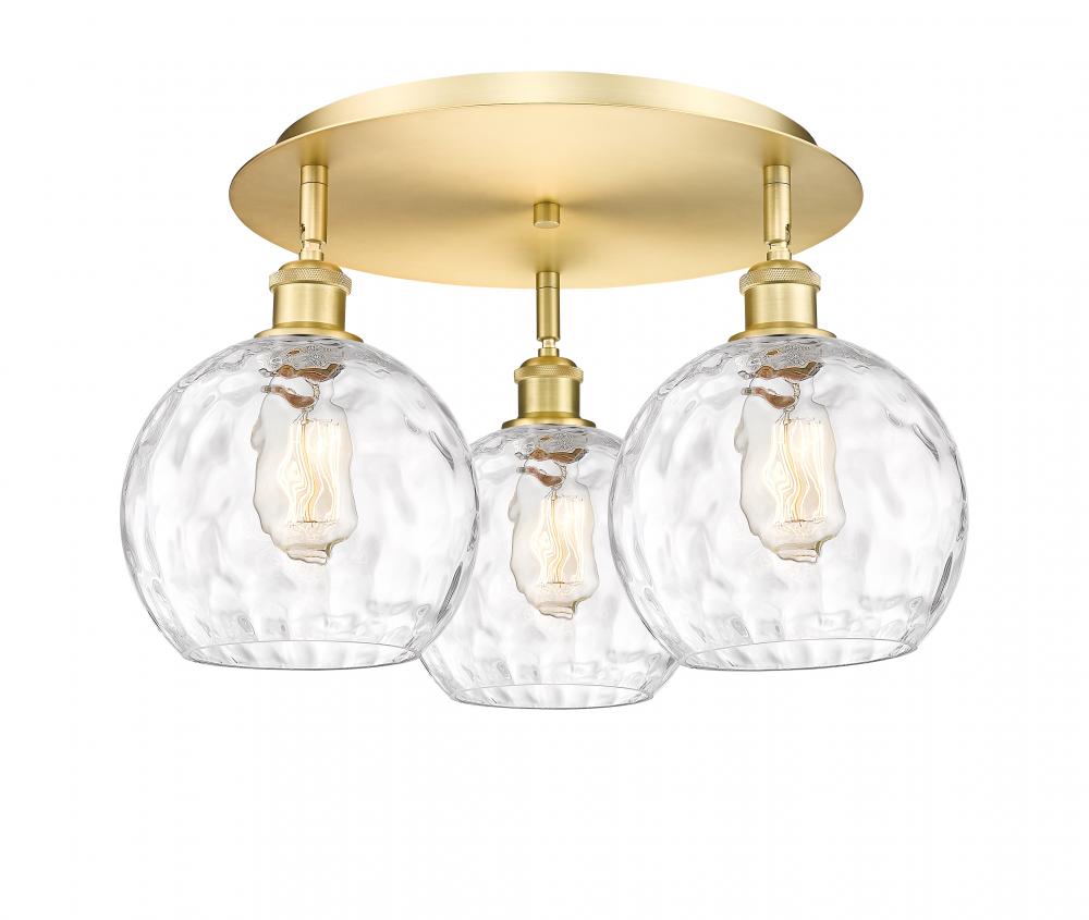 Athens Water Glass - 3 Light - 20 inch - Satin Gold - Semi-Flush Mount