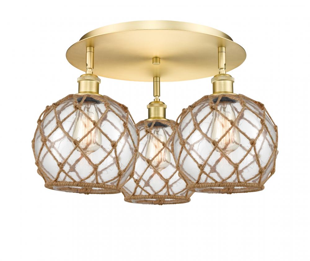 Farmhouse Rope - 3 Light - 20 inch - Satin Gold - Semi-Flush Mount