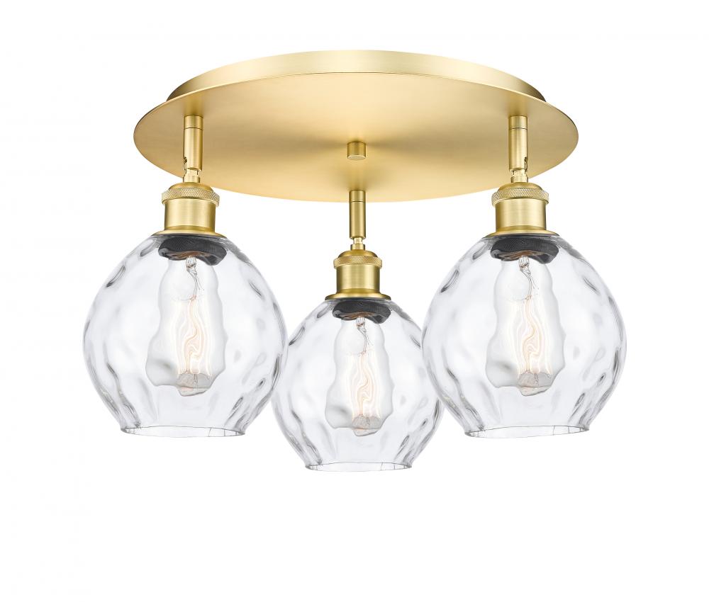 Waverly - 3 Light - 18 inch - Satin Gold - Semi-Flush Mount