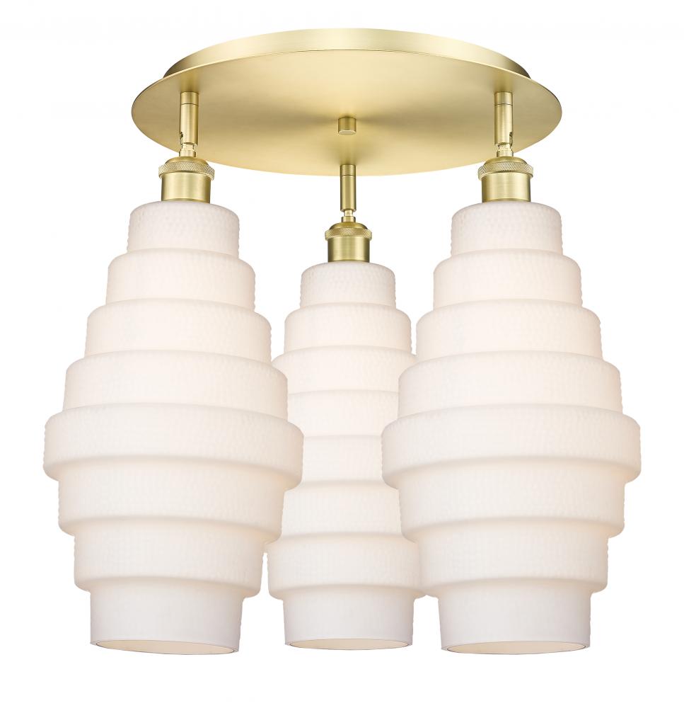 Cascade - 3 Light - 20 inch - Satin Gold - Semi-Flush Mount