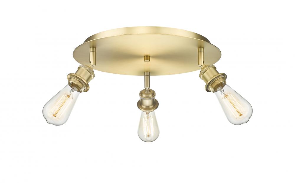 Ballston - 3 Light - 12 inch - Satin Gold - Semi-Flush Mount
