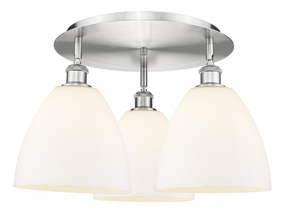 Bristol - 3 Light - 21 inch - Satin Nickel - Semi-Flush Mount