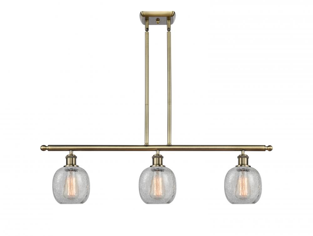 Belfast - 3 Light - 36 inch - Antique Brass - Stem hung - Island Light