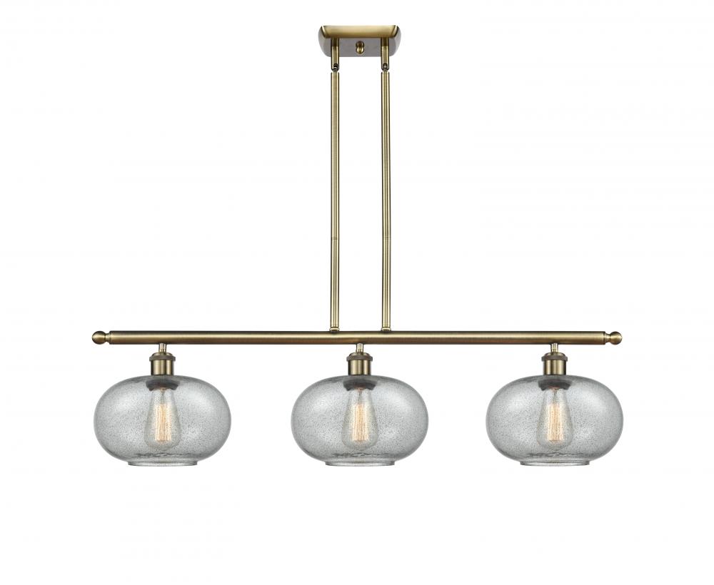 Gorham - 3 Light - 36 inch - Antique Brass - Stem hung - Island Light